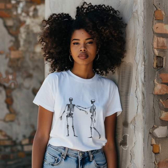 Skeleton Kärlek Funny Vintage Anatomy Illustration T Shirt (Skapare uppladdad)