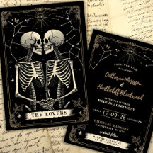Skeleton Kärlek Stars | Inbjudan till Tarot Weddin