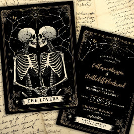 Skeleton Kärlek Stars | Inbjudan till Tarot Weddin