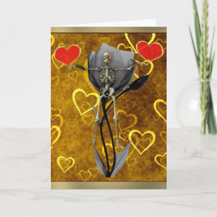Skeleton Kärlek Valentine Helgkort