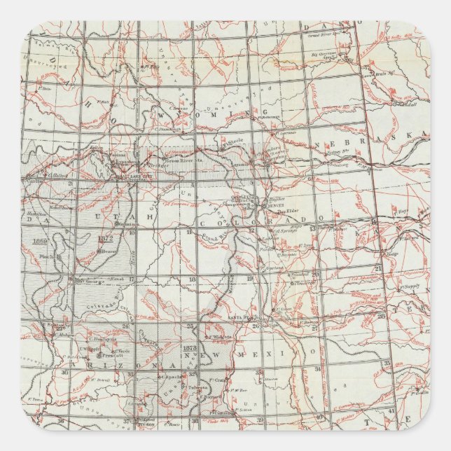 Skeleton Karta Fyrkantigt Klistermärke (Framsida)