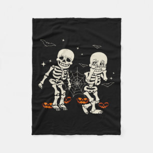 Skeleton Kids Griddy-dance Halloween Trick eller T Fleecefilt