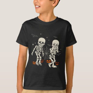 Skeleton Kids Griddy-dance Halloween Trick eller T T Shirt