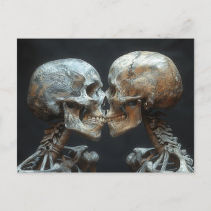 Skeleton Kiss Vykort