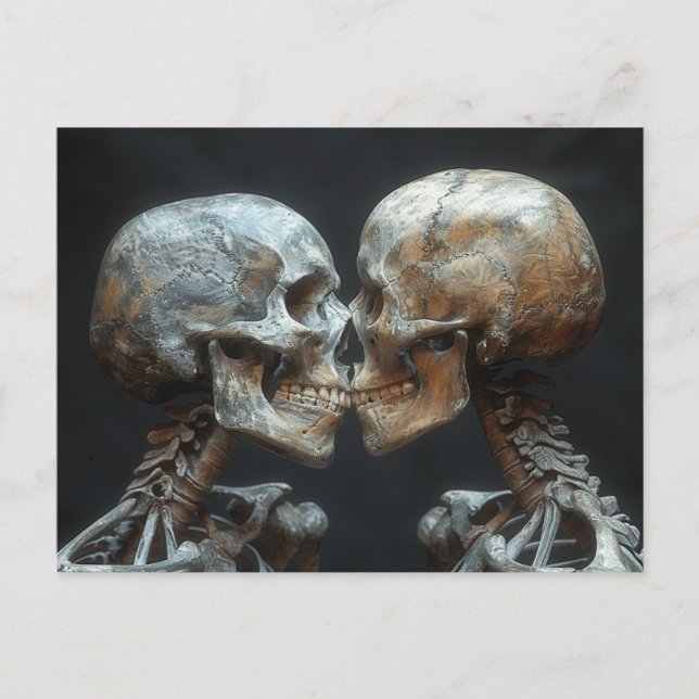 Skeleton Kiss Vykort (Framsida)