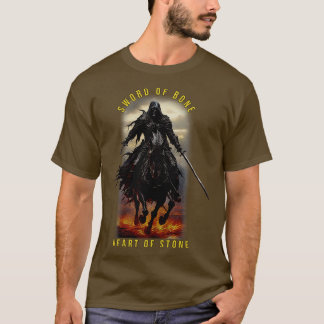 Skeleton Knight Sword of Bone Heart of Stone T Shirt