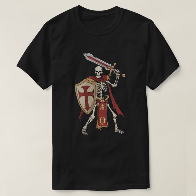 Skeleton Knight T Shirt (Design framsida)