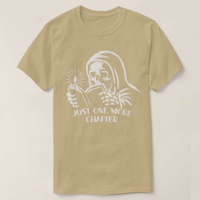 Skeleton läser Bok bara ett kapitel till och med H T Shirt (Design framsida)