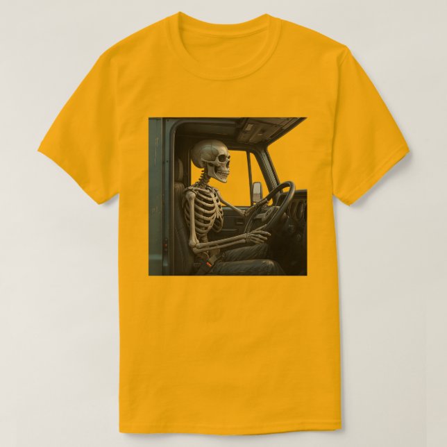Skeleton Lastbil Driver Manar Basic T-Shirt (Design framsida)