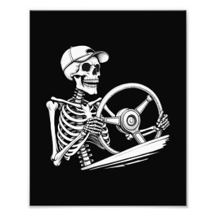 Skeleton Lastbil-drivrutin - Lustigt stort lastbil Fototryck