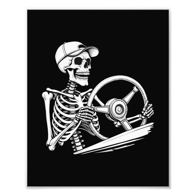 Skeleton Lastbil-drivrutin - Lustigt stort lastbil Fototryck (Framsidan)