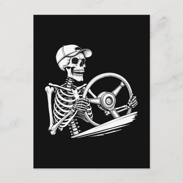 Skeleton Lastbil-drivrutin - Lustigt stort lastbil Helg Vykort (Framsida)