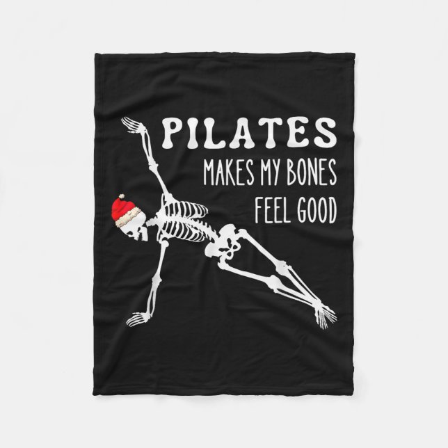 Skeleton Lates Makes My Bones Feel Good Meditation Fleecefilt (Framsidan)