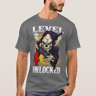 Skeleton Level 4 för barn i 4e födelsedagen T Shirt