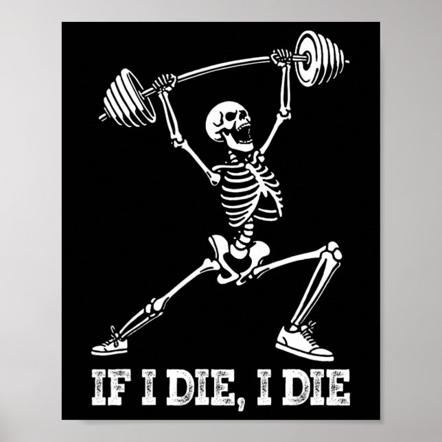 Skeleton Liiting Weights Workout Gym Älskare - om  Poster (Framsidan)