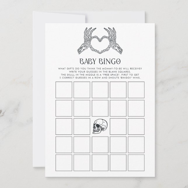 Skeleton Little Boo Baby Bingo Baby Shower Game (Framsida)