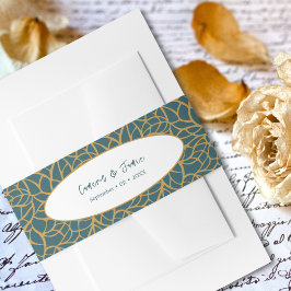 Skeleton Löv Aztec Guld Färg & Police Blue Band För Inbjudningskort