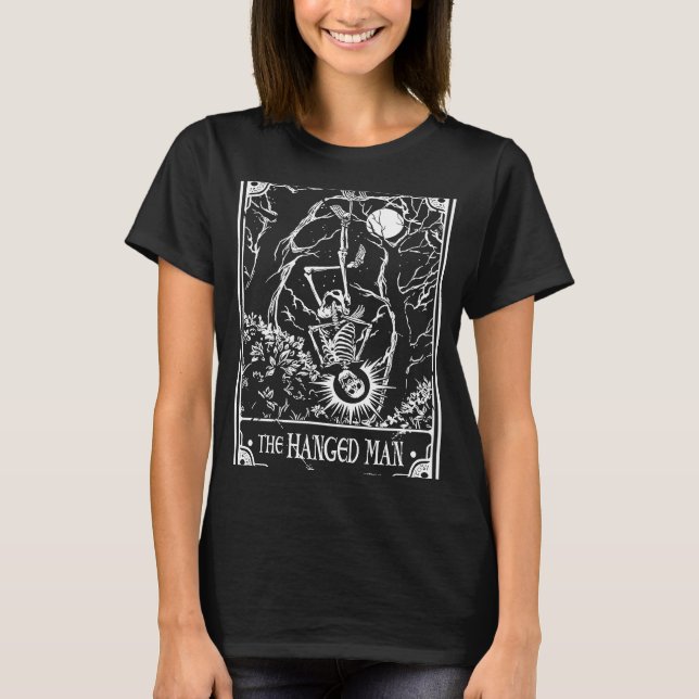 Skeleton Man Tarot Card Occult Tarot Reader Re T Shirt (Framsida)