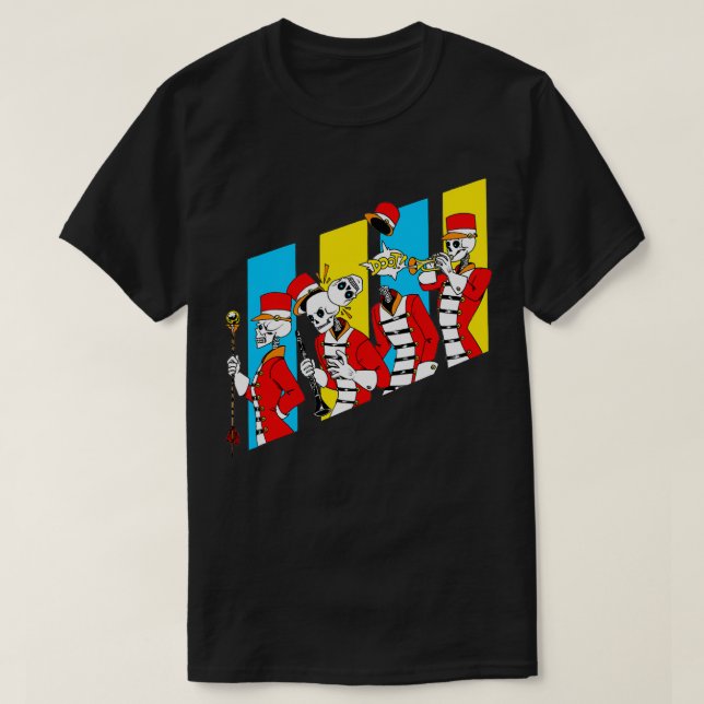 Skeleton Marching Band T Shirt (Design framsida)