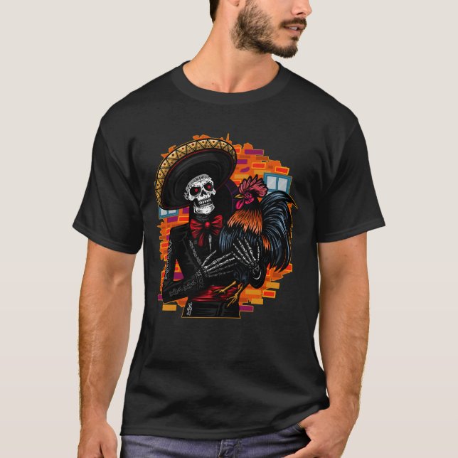 Skeleton Mariachi T Shirt (Framsida)