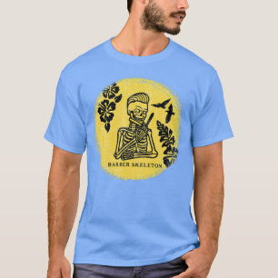 Skeleton med barber knivar t shirt