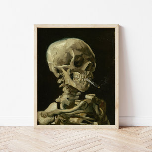 Skeleton med brännande cigarett   Van Gogh Poster