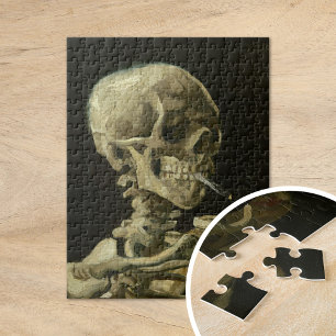 Skeleton med brännande cigarett Van Gogh Pussel