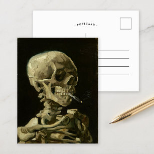 Skeleton med brännande cigarett   Van Gogh Vykort