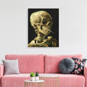 Skeleton med brinnande cigarett   Vincent van Gogh Canvastryck