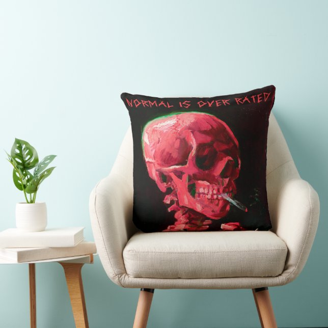 Skeleton med Burning Cigarette av Van Gogh Kudde (Stol)