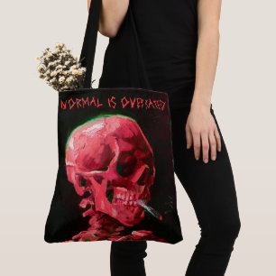 Skeleton med Burning Cigarette av Van Gogh Tygkasse