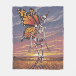 Skeleton med Butterfly Vingar Design Blanket Fleecefilt