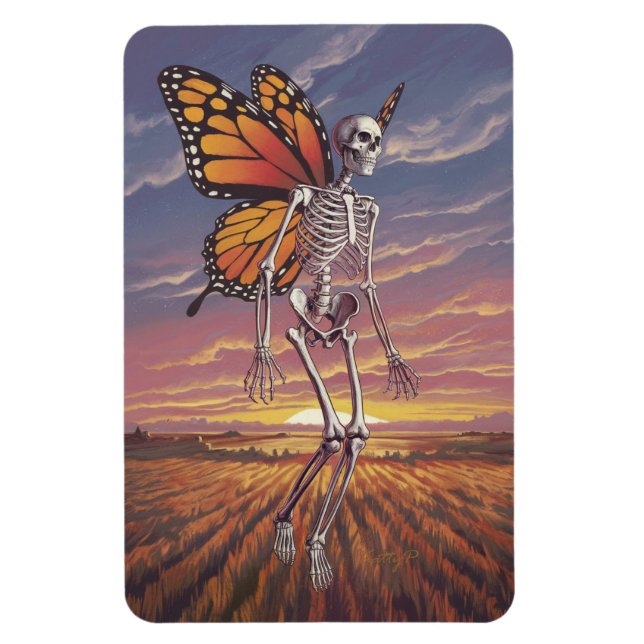 Skeleton med Butterfly Vingar Design Magnet (Vertikal)
