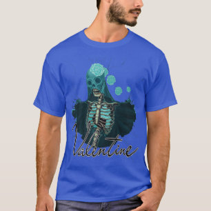 Skeleton med en bröllop-klänning i ro är så roligt t shirt