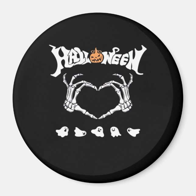 Skeleton med, halloween-design magnet (Framsidan)