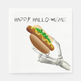Skeleton med Hett Hund Halloween Pappra Napkins Pappersservett