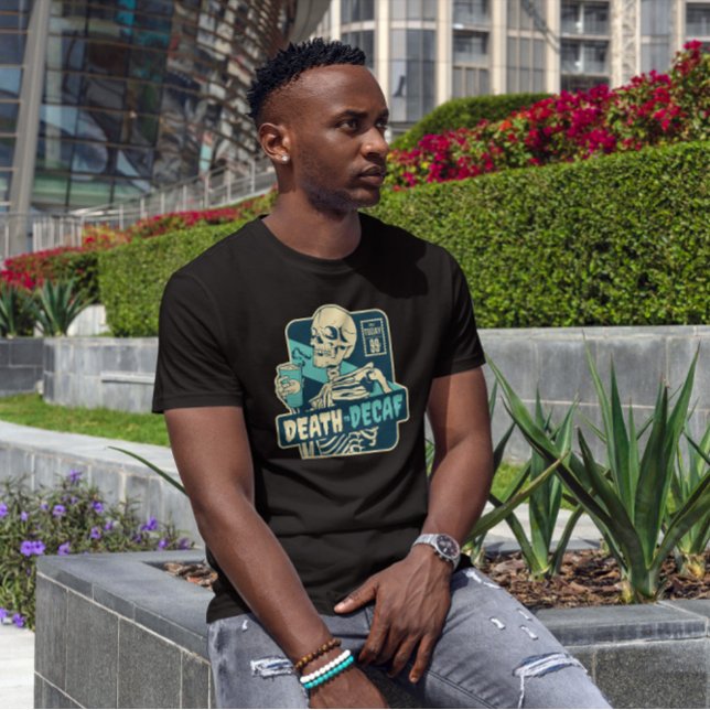 Skeleton med koffeindryck t shirt (Skapare uppladdad)