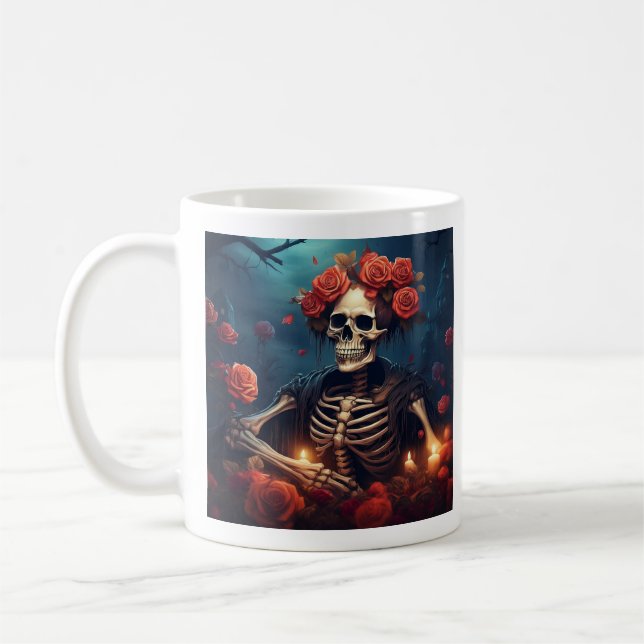 Skeleton med Krona i Ro Kaffemugg (Vänster)