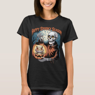Skeleton med ödla i Pumpkin Lantern T Shirt