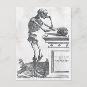 Skeleton med Skullvykort Vykort
