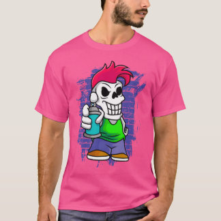 Skeleton med spray kan ge konstnären från Fraffiti T Shirt