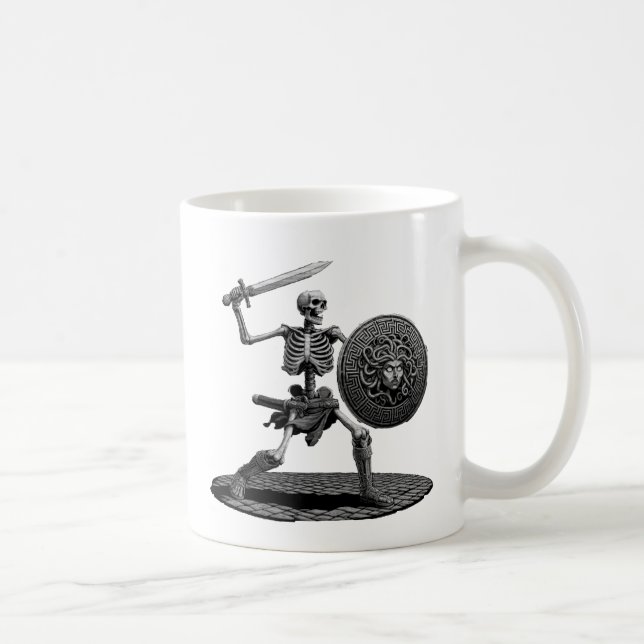 Skeleton med Sword och Shield Kaffemugg (Höger)
