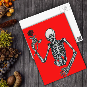 Skeleton med vykort Ro
