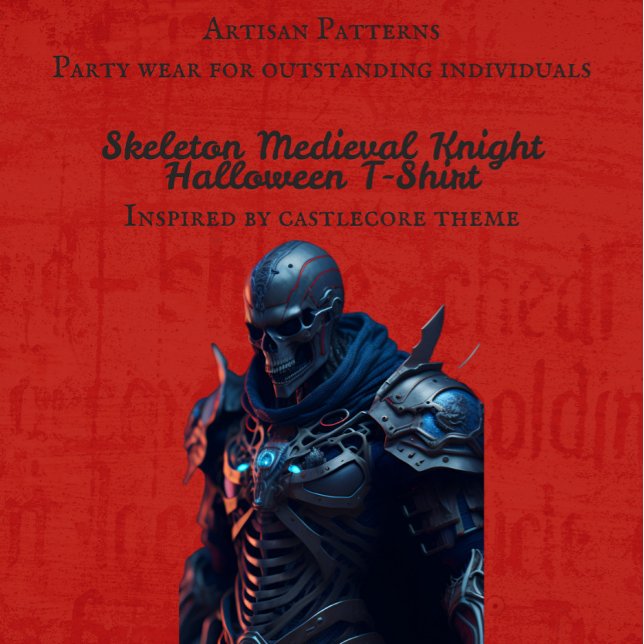 Skeleton Medieval Knight Halloween T Shirt (Skapare uppladdad)