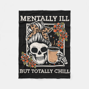 Skeleton Menter Ill, men totalt Chill Halloween Fleecefilt