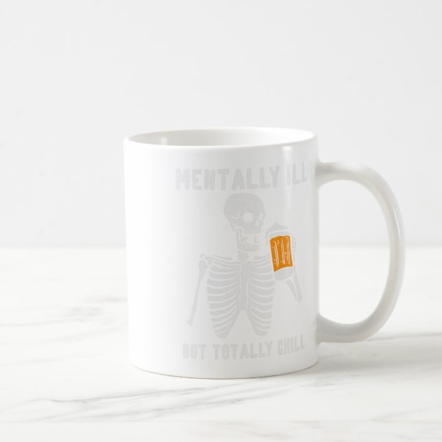 Skeleton Menter Ill Totally Chill Roligt Retro Hal Kaffemugg (Höger)