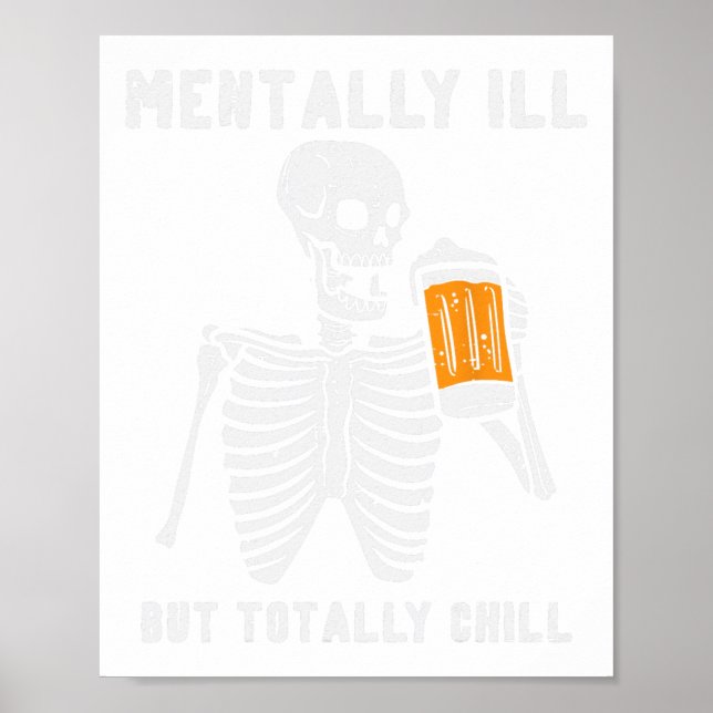 Skeleton Menter Ill Totally Chill Roligt Retro Hal Poster (Framsidan)