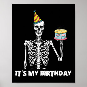 Skeleton Min Födelsedagsfest Happy halloween Bi Poster