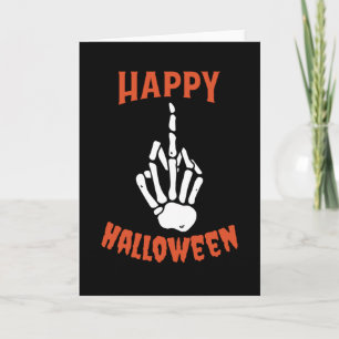 Skeleton Mitten Finger Happy halloween Kort