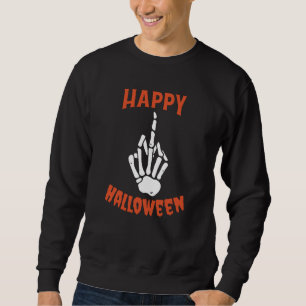 Skeleton Mitten Finger Happy halloween Lång Ärmad Tröja